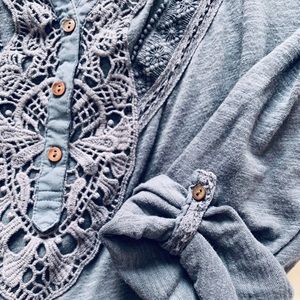 ANTHROPOLOGIE Meadow Rue, Indigo purple-blue Top